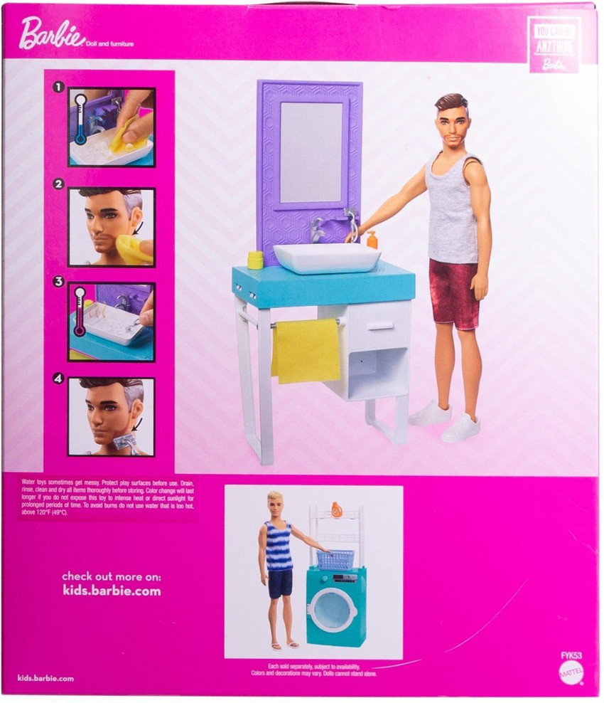 BARBIE Ken Doll Playset 2019 New Collection Combo of Bathroom
