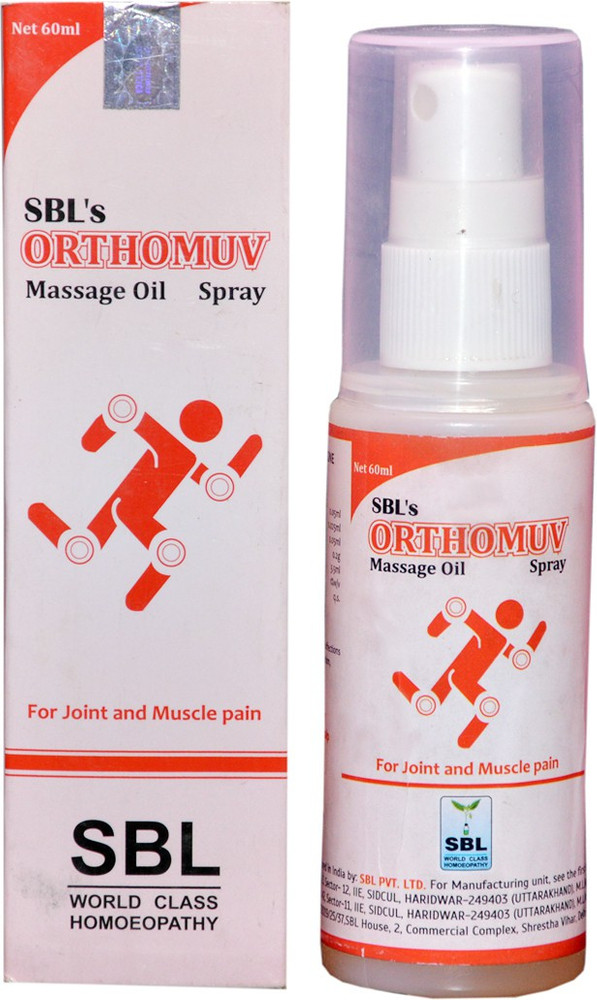 SBL ORTHOMUV MASSAGE OIL SPRAY FOR JOINTS MUSCLE PAIN PACK OF 2