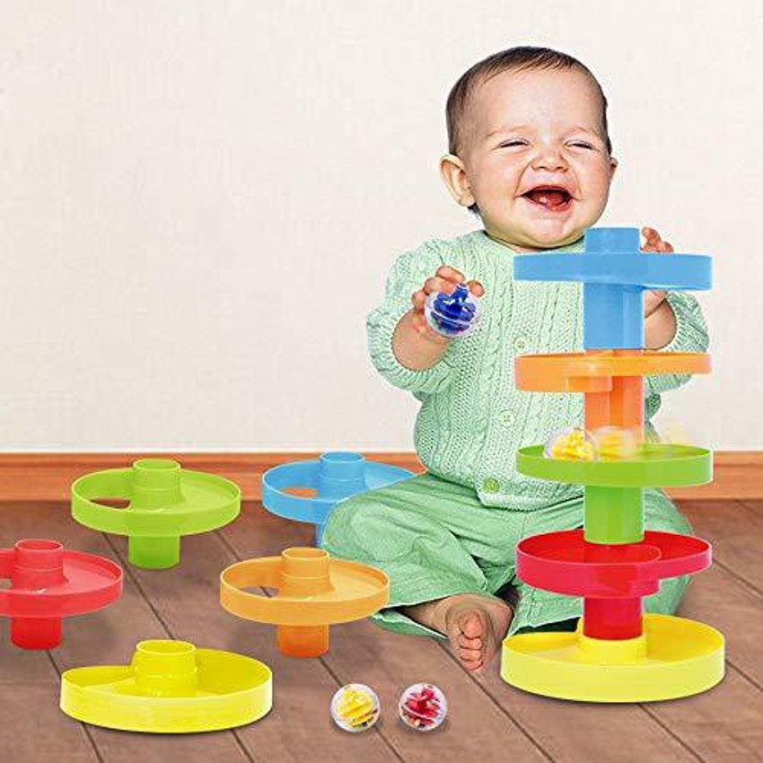 Toy baby spiral fun for kids presentable in rolling motion baby
