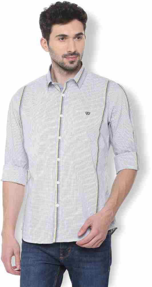 VAN HEUSEN Men Checkered Casual Grey Shirt - Buy VAN HEUSEN Men Checkered  Casual Grey Shirt Online at Best Prices in India