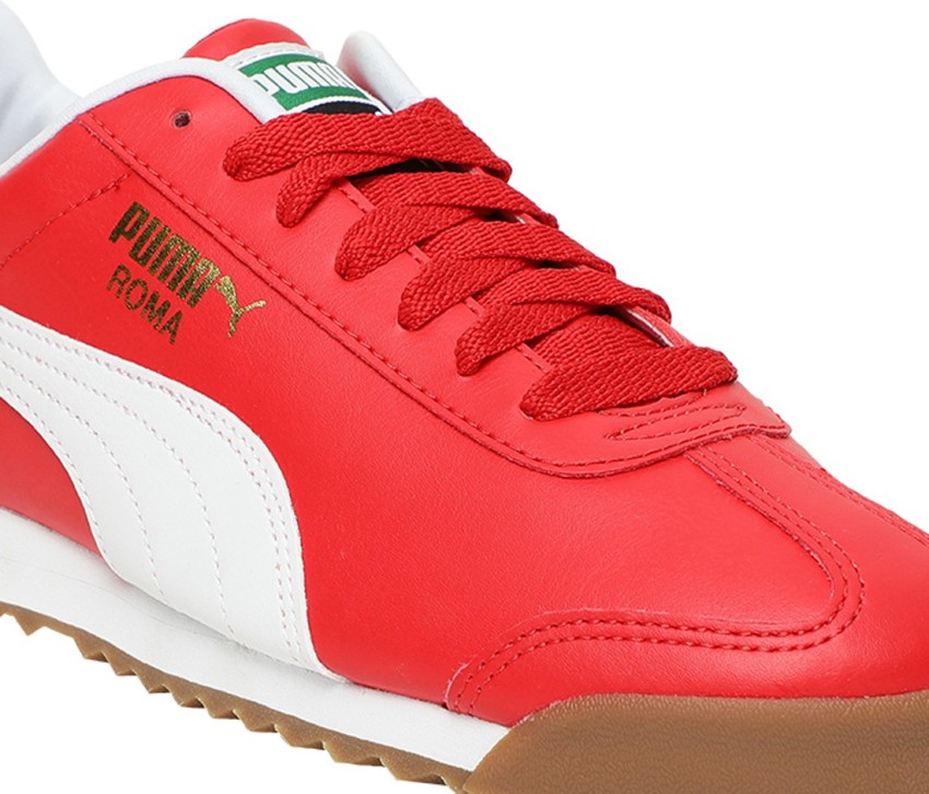 Puma roma red and on sale white