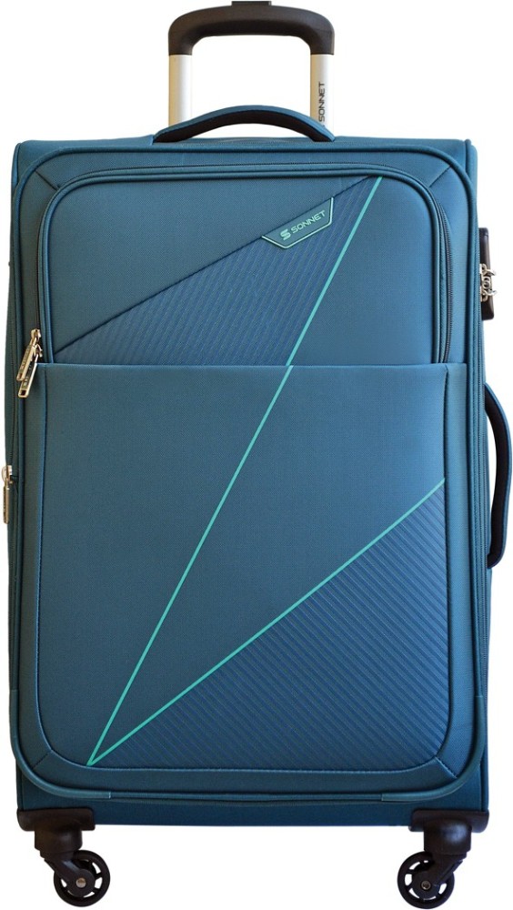 Sonnet Blue Polyester Duffle Trolley Bag, Size: 64 X 37 X 35 Cm