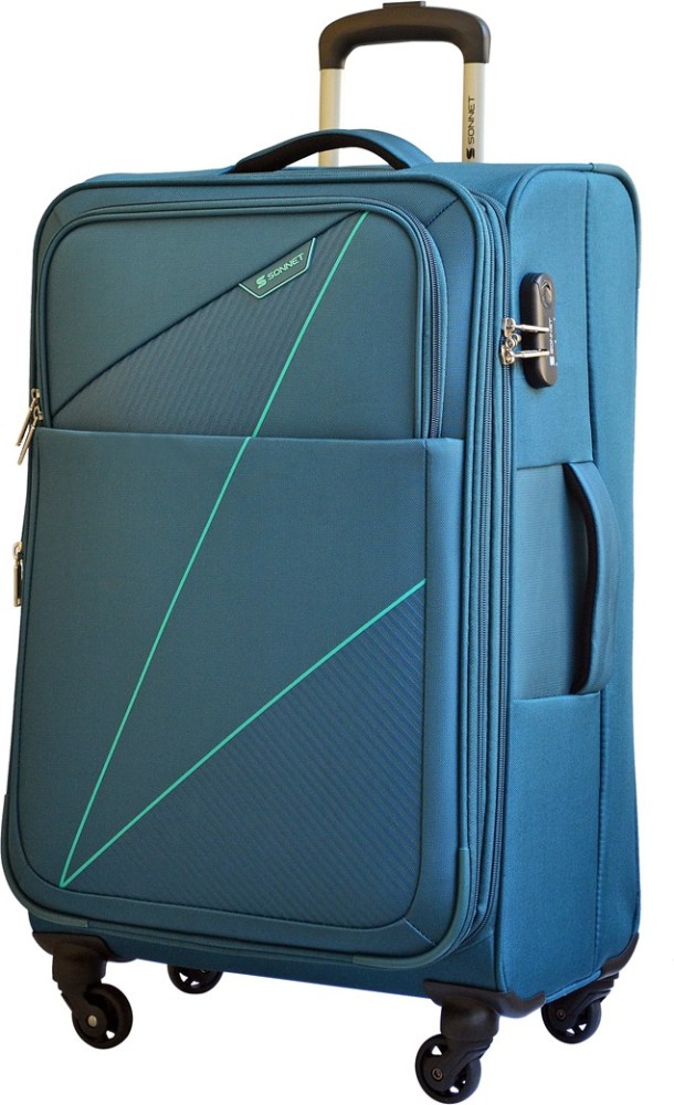 Sonnet Blue Polyester Duffle Trolley Bag, Size: 64 X 37 X 35 Cm