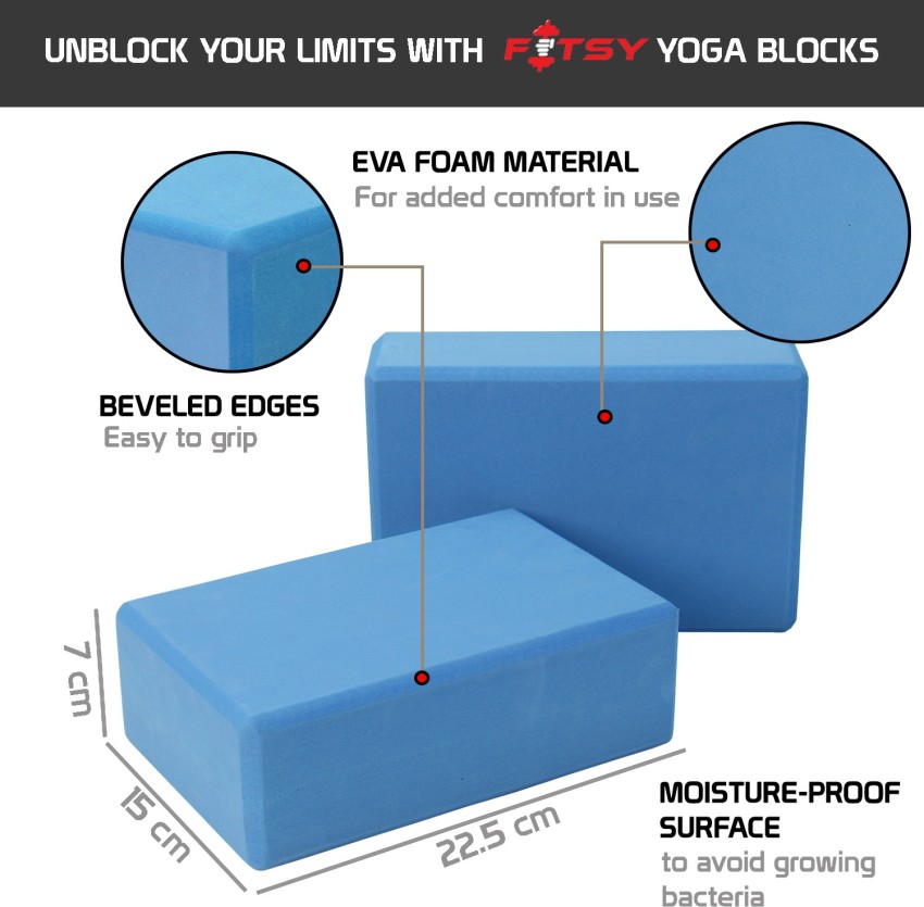 FITSY Moisture-Proof High Density Foam Yoga Block Brick, Pack of 2, Blue  Yoga Blocks Price in India - Buy FITSY Moisture-Proof High Density Foam Yoga  Block Brick, Pack of 2, Blue Yoga