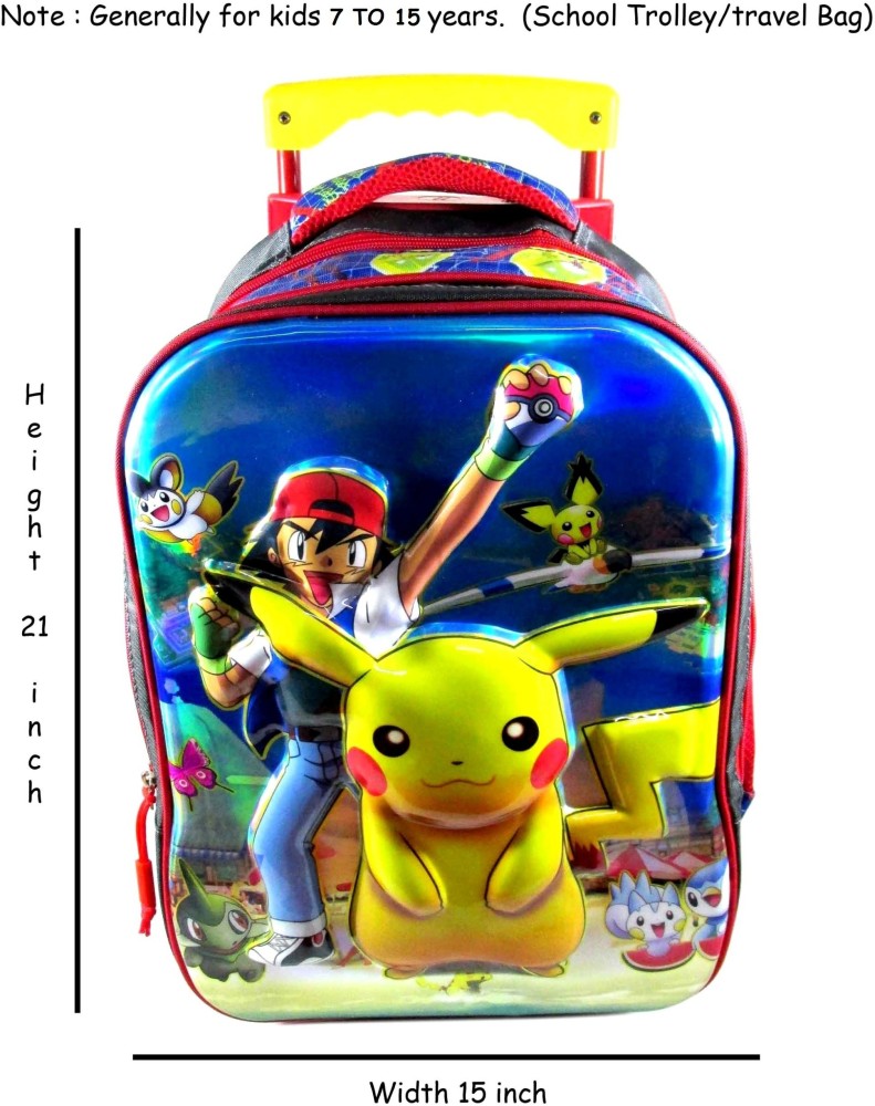 Flipkart ehuntz Pokemon 5D embossed Trolley Travel Bag