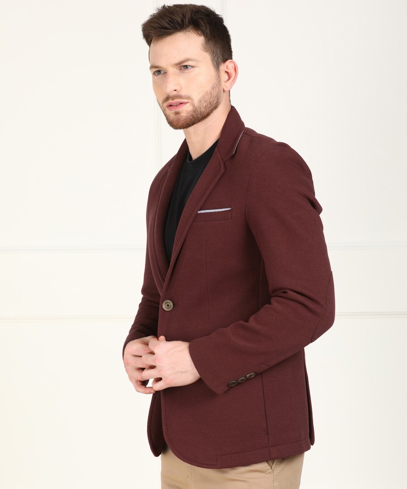 Maroon blazer with clearance jeans