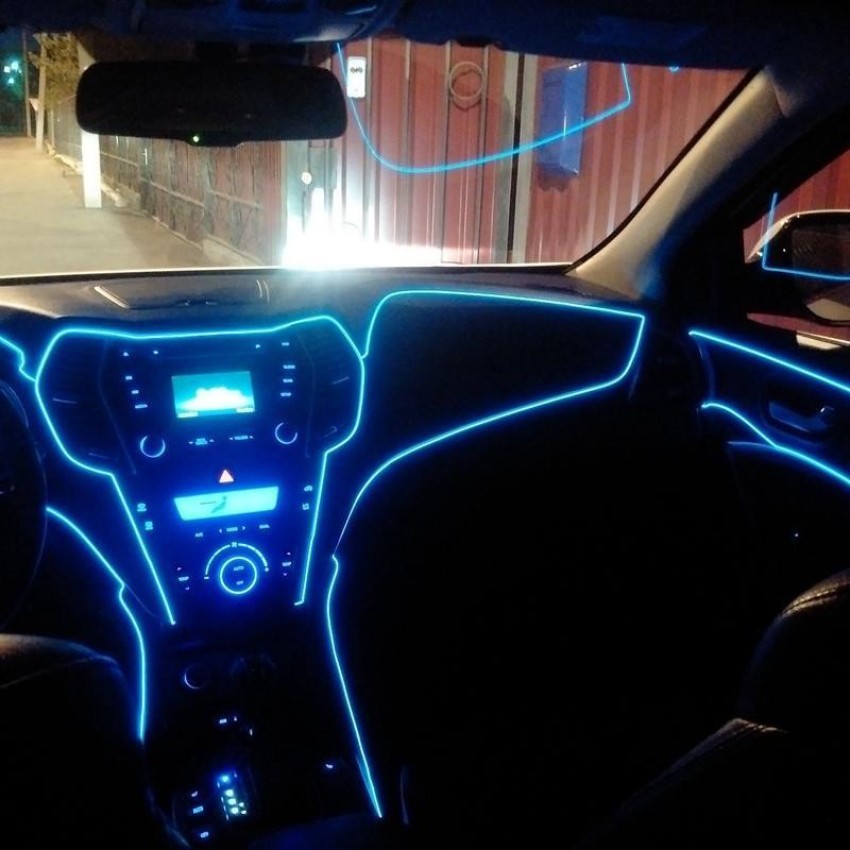 Car Interior Lights EL Wire Car Interior Light Ambient Neon Light for All  Cars (Blue, 5
