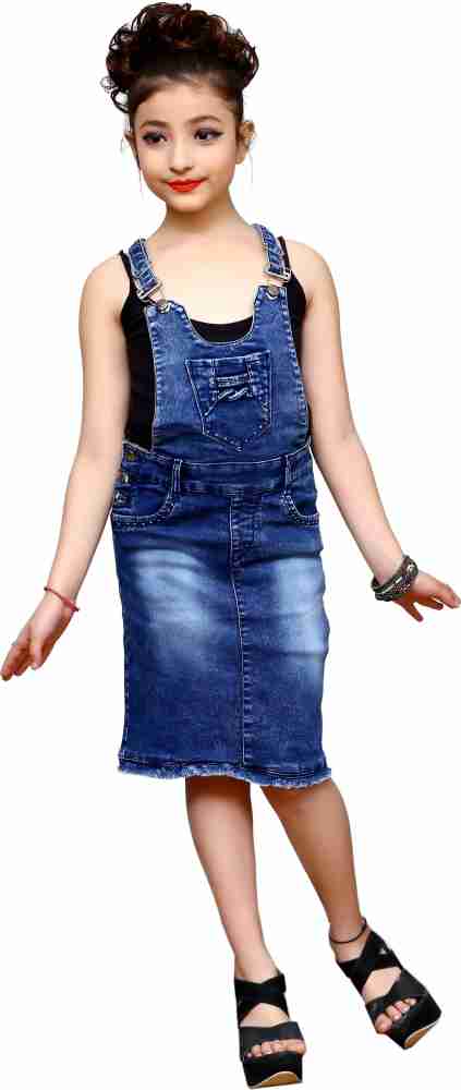 ELENDRA Dungaree For Girls Self Design Denim Price in India - Buy ELENDRA  Dungaree For Girls Self Design Denim online at