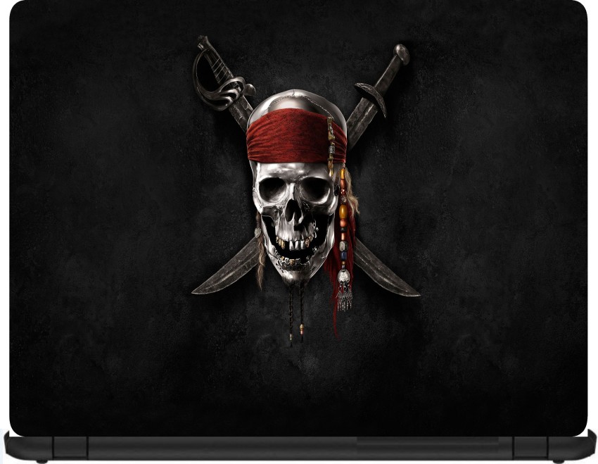 Caribbean Pirate Skull and Crossbones Cool Pirate Logo Sticker