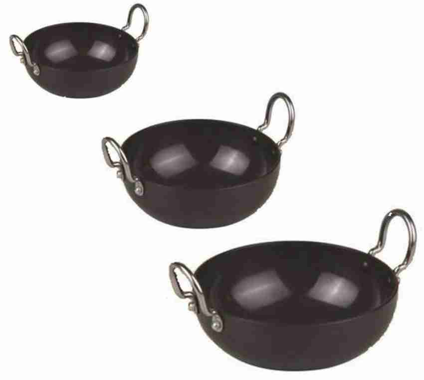 9.4 cm Indian Non Stick Tadka Kadai Choti Kadai Mini Fry Pan Vaghariyu  TADKA PAN