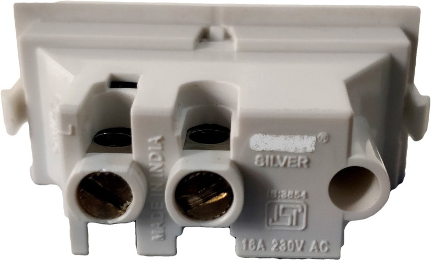Orpat OSSH-2037 White 16A 1 Way Silver Series Switch with