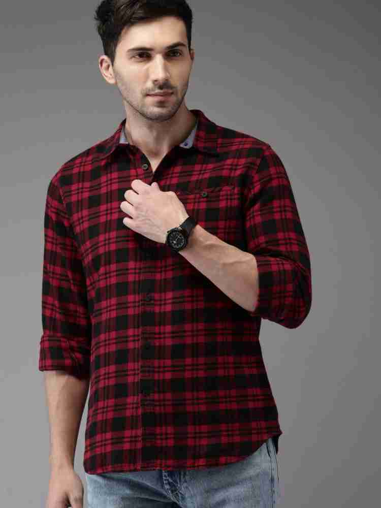 granske historie Sequel HERE&NOW Men Checkered Casual Red, Black Shirt - Buy HERE&NOW Men Checkered  Casual Red, Black Shirt Online at Best Prices in India | Flipkart.com