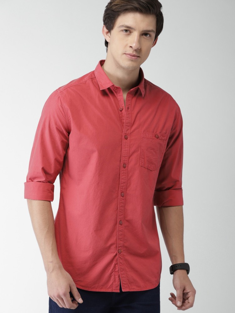 Buy Mast & Harbour Men Dusty Pink Dyed Casual Sustainable Shirt - Shirts  for Men 1352824