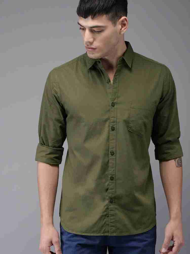 Olive green hotsell shirt for mens