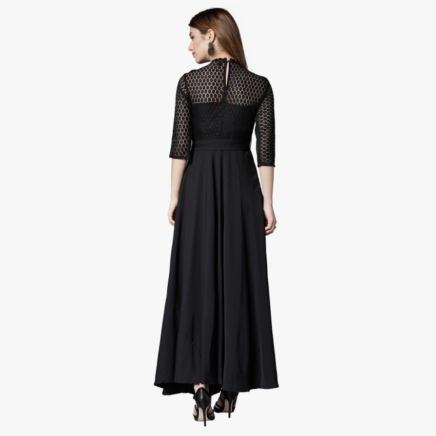 Black maxi 2024 dress flipkart