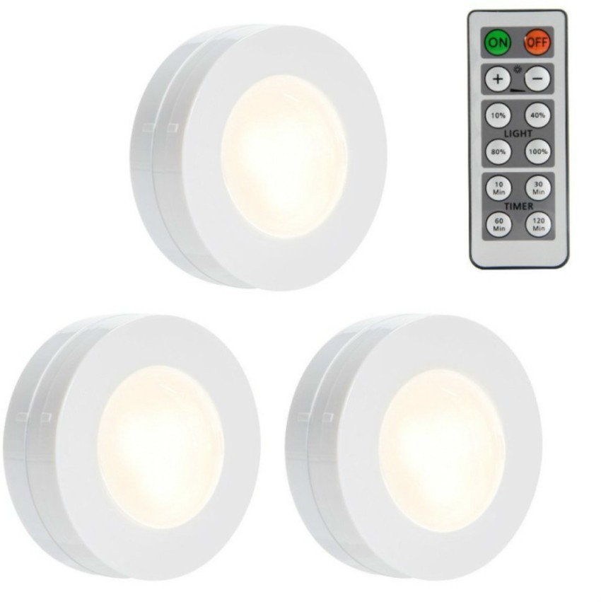 Wholesale 3Pcs Wireless LED Lights Closet Lights with Remote Control Pat  Light for Kitchen Under Cabinet Lighting white light 6500K From China