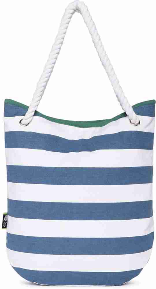 kanvas katha Blue White Tote Fashion printed canvas tote bag