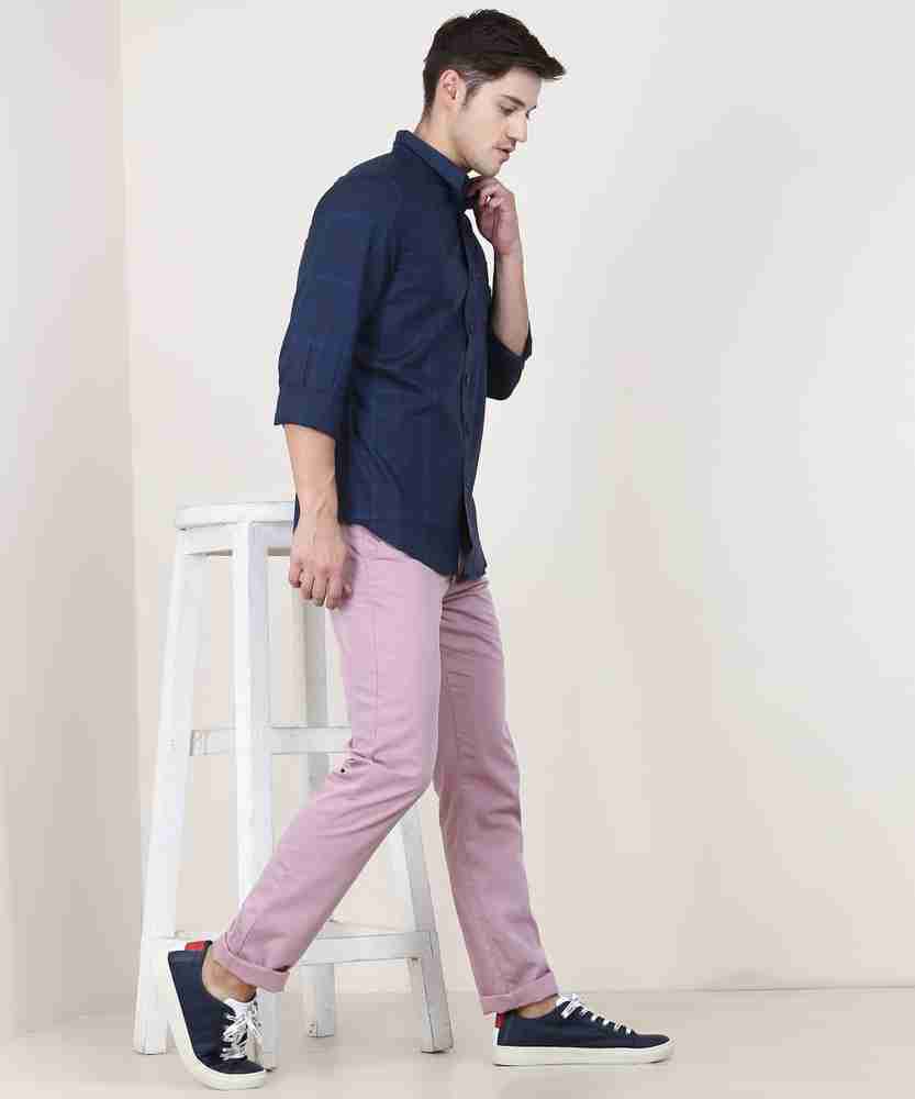 Blue shirt pink pants top