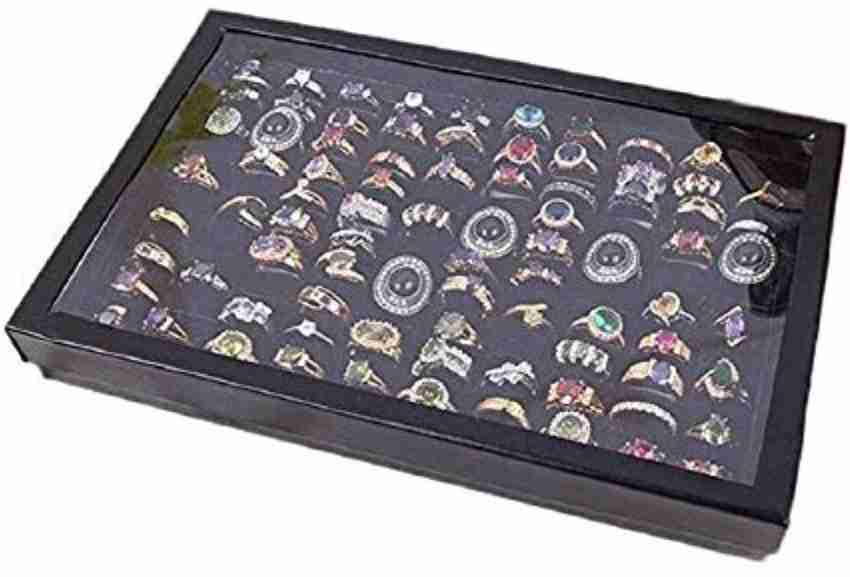 DIY Crafts Finger Ring Display Box with Hinged Lid for Jewelry