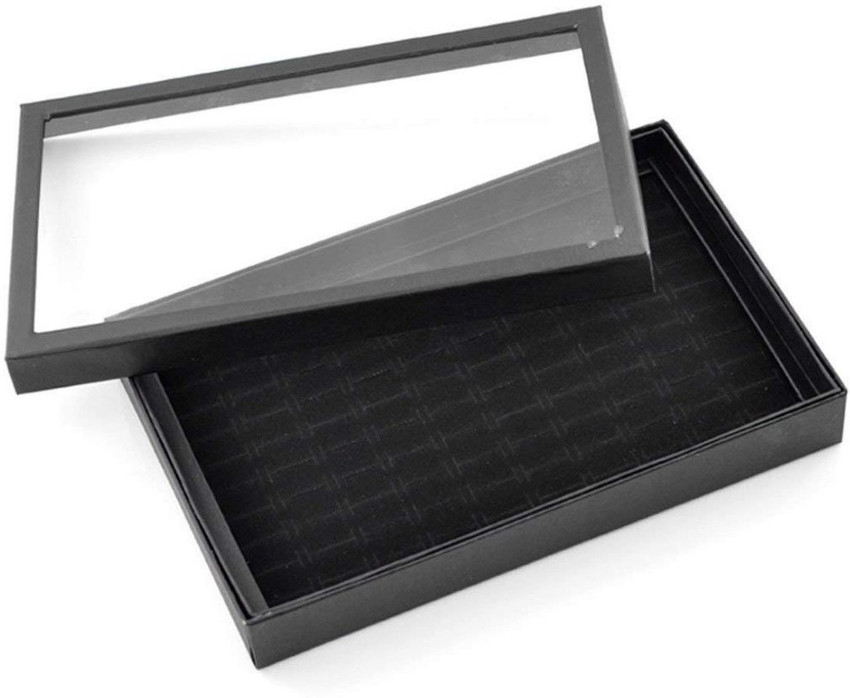 DIY Crafts Finger Ring Display Box with Hinged Lid for Jewelry Display with 100 Slots Jewellery Vanity Box
