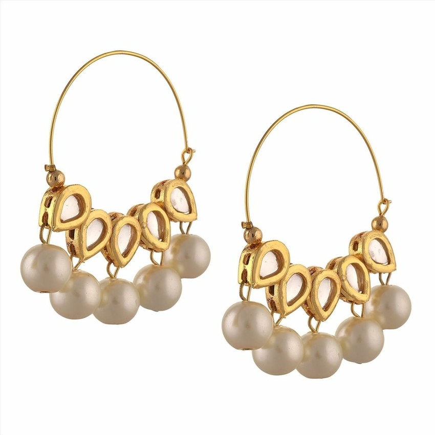 Kundan hot sale hoop earrings