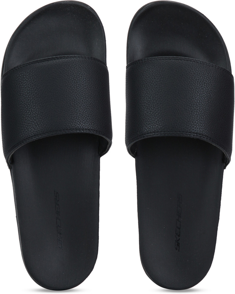 skechers black slides