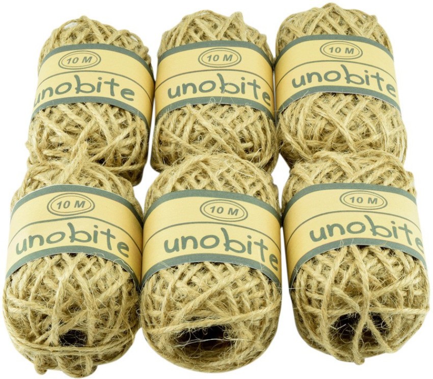 Unobite Premium Natural Jute Twine Thread Cord for DIY Craft Decoration,  Wedding and Party Supplies(Pack of 6, Each 10 Meter) - Premium Natural Jute Twine  Thread Cord for DIY Craft Decoration, Wedding