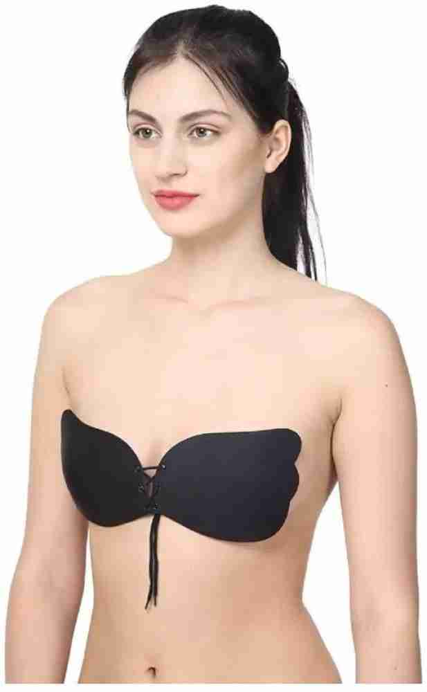 Nipple Covers Strapless Invisible Backless Bras Reusable for Women Black  Silicone, Cotton Peel and Stick Bra