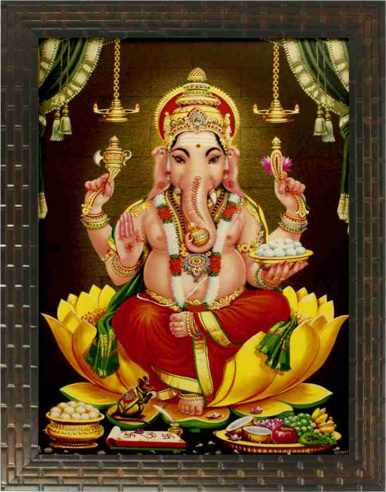 Indianara LORD GANESHA (1885) Digital Reprint 13 inch x 10.6 