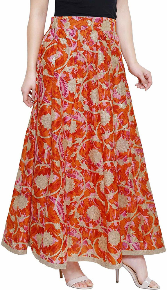 RANA IMPRESSION Printed Women Divided Orange Skirt Buy RANA