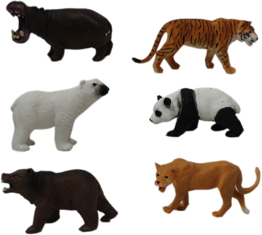 Shoppernation Wild Animal Figure Toys 3 Inch Tiger, Bear