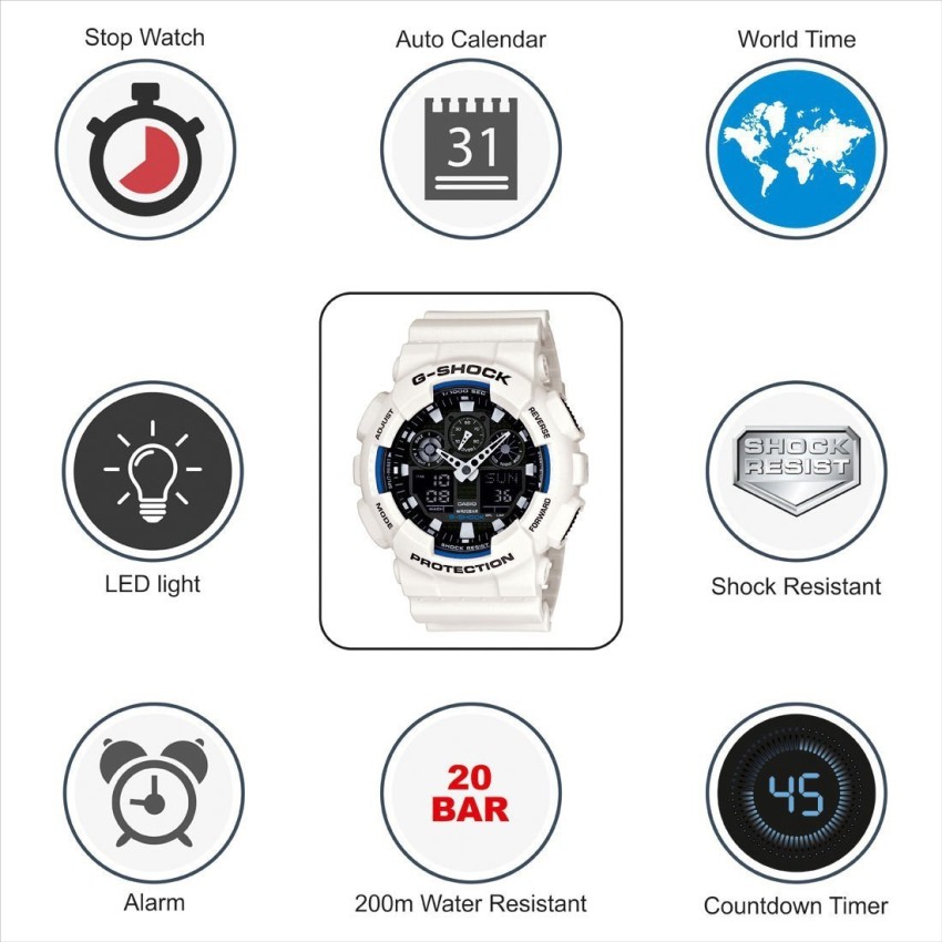 G shock ga 100b hot sale white