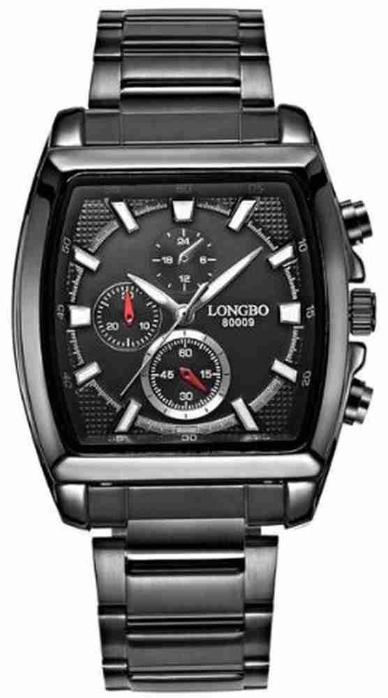 Longbo Analog Watch For Men Buy Longbo Analog Watch For Men Black Square Dial With Decorative Sub Dials Non Functional Stainless Steel Online at Best Prices in India Flipkart