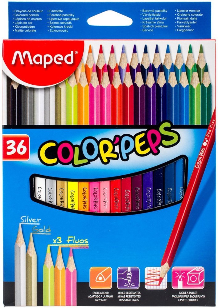 Crayons de Couleur Maped 18 = 36 DUO COLOR'PEPS