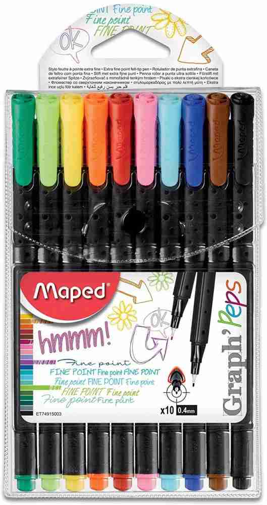 Maped Peps Fine Felt Tip 0.4mm Pen Set - Pack of 10 Pencil Price in India -  Buy Maped Peps Fine Felt Tip 0.4mm Pen Set - Pack of 10 Pencil online at