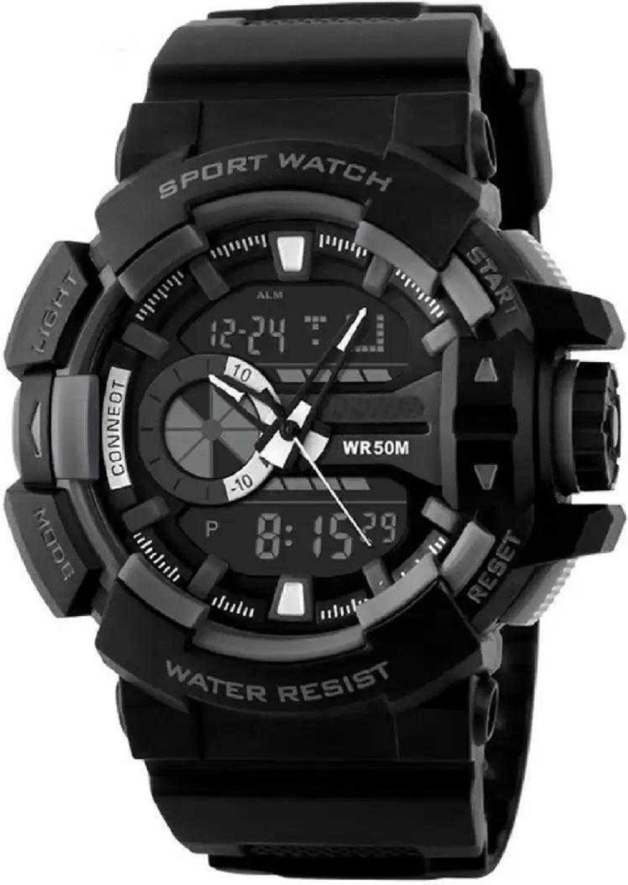 Highpride Grey Black Skm Shock Protection Chrono Water Resist