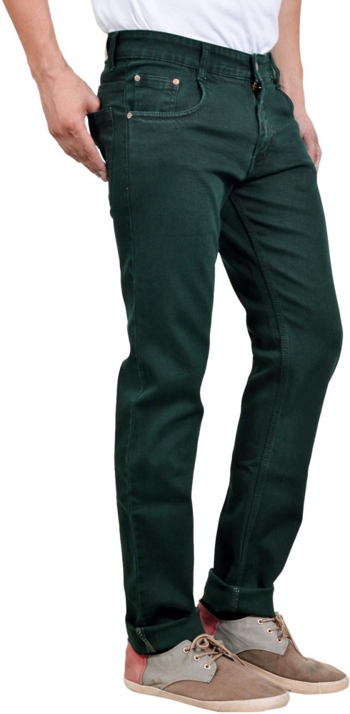 Dark green colour store jeans