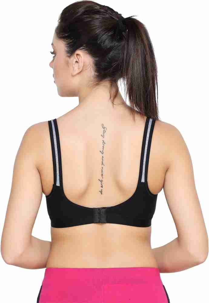 Buy Fashion Doodle Non-Padded Wirefree Sports Bra (FD07_38, Black, 38B) at