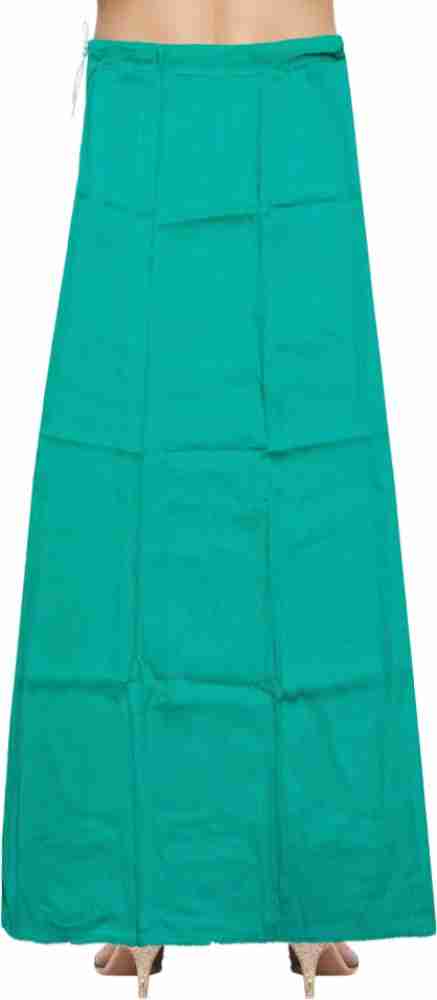 Plain Women's Pure Cotton Saree Petticoat (Free Size, Sky Blue) at