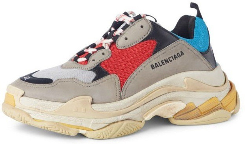 BALENCIAGA Men s Triple S 2019 Mesh Leather Sneakers Blue