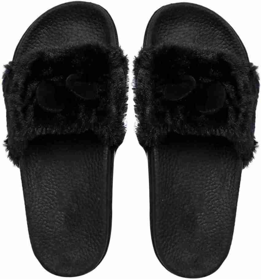 Sliders best sale women fluffy