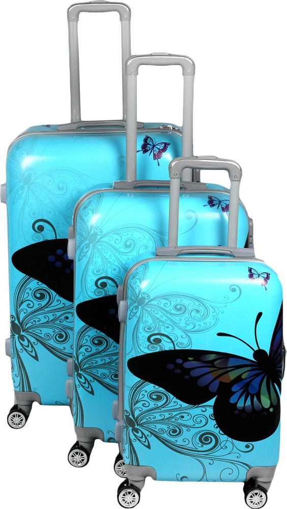 Maison Cuisine 100 Polycarbonate 360 A Rotating Wheels Beautiful Butterfly Printed Pattern Suitcases Trolley Bag Luggage Bag Size 20