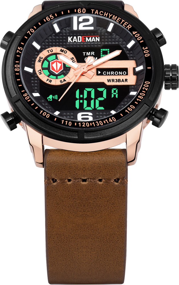 kademan Analog Digital Watch For Men Buy kademan Analog Digital Watch For Men Luxury Stylish Brown Analog Digital Display Sports Casual Chronograph Leather Online at Best Prices in India Flipkart
