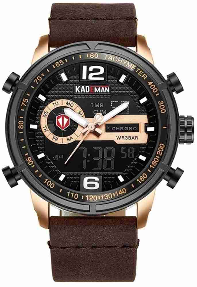kademan Analog Digital Watch For Men Buy kademan Analog Digital Watch For Men Luxury Stylish Brown Analog Digital Display Sports Casual Chronograph Leather Online at Best Prices in India Flipkart