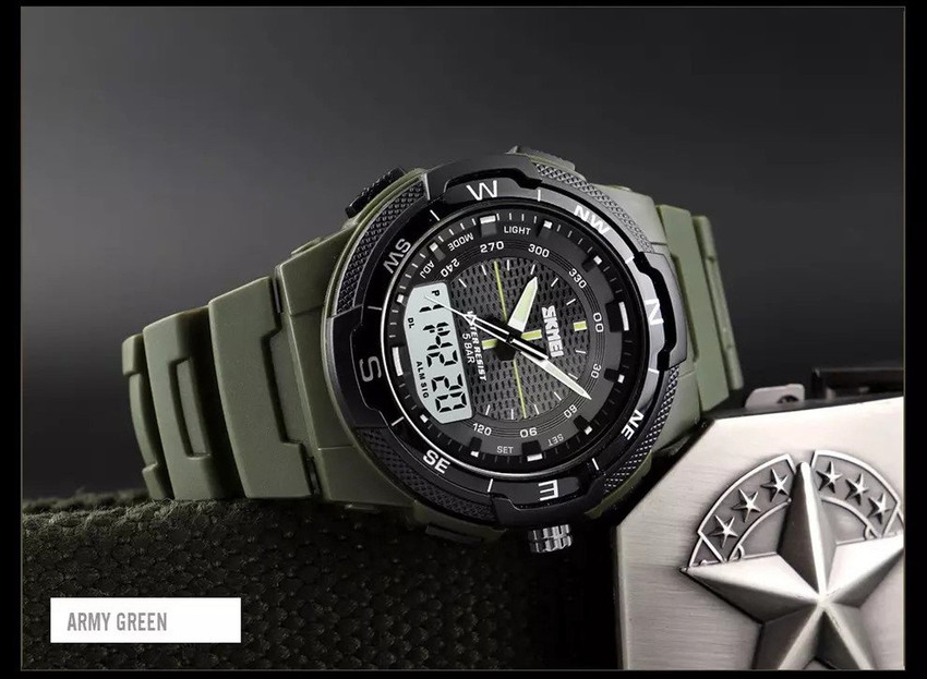 SKMEI SKMEI 1454 Army Green Sports Analog Digital Watch For Men