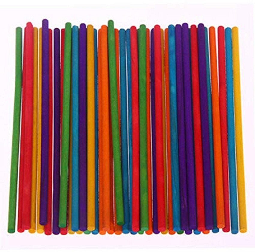 100 Pc Mini Popsicle Sticks Multi Color Natural Wooden 2 1/2 Craft Craft  School