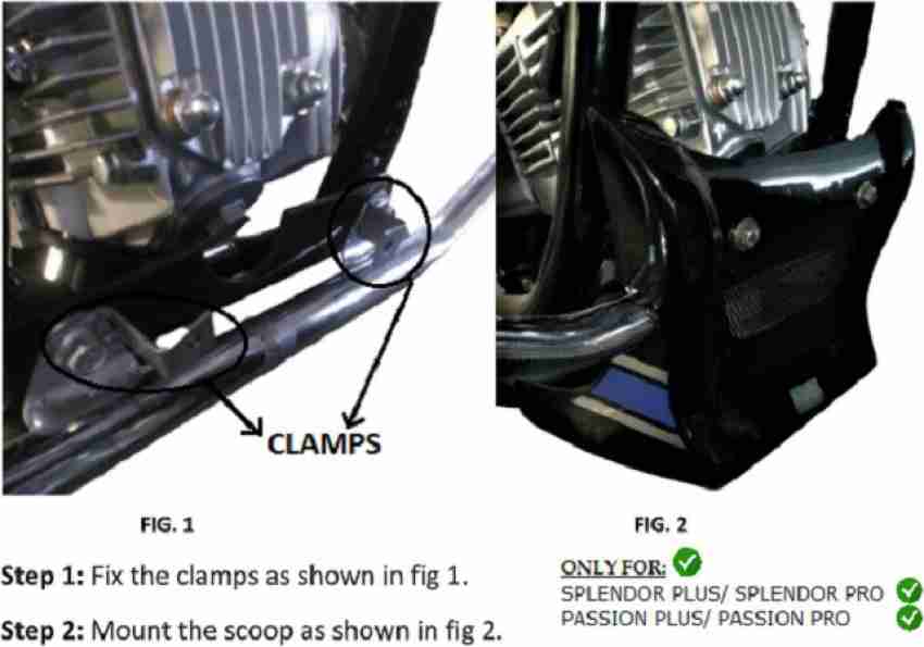 Fibera plus scoop black Bike Engine Guard Price in India Buy