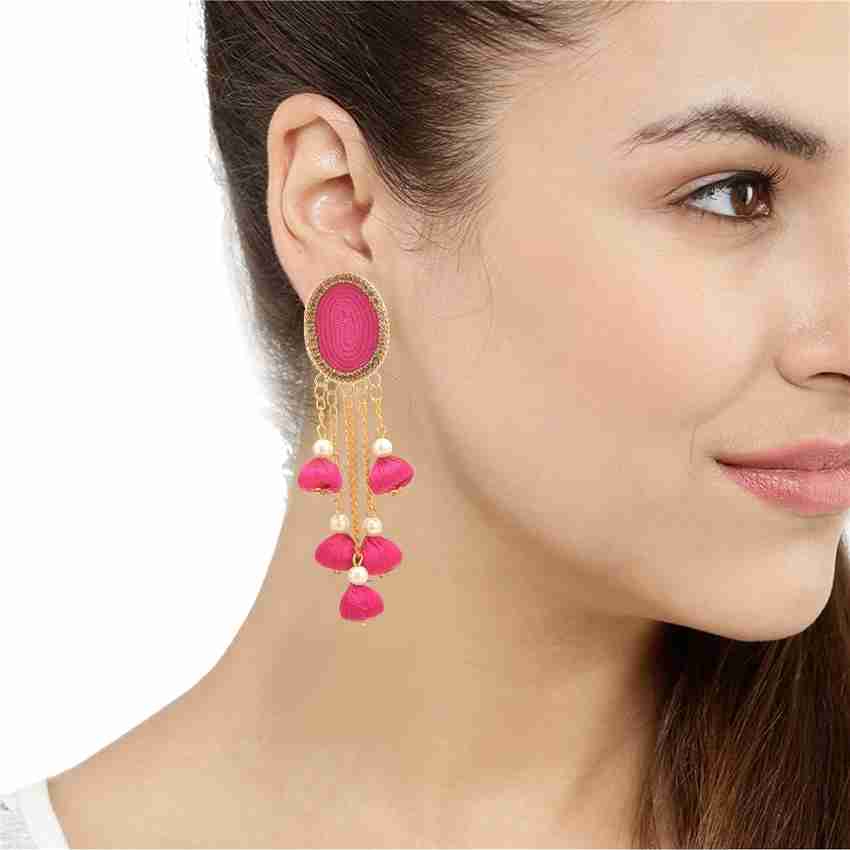 Dark pink earrings discount online