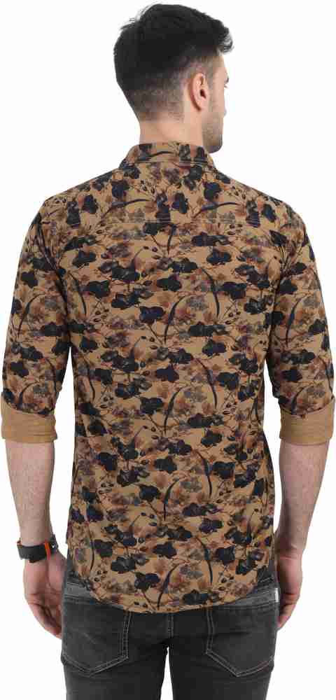 NORTH REPUBLIC Men Printed Casual Khaki Shirt Buy NORTH REPUBLIC