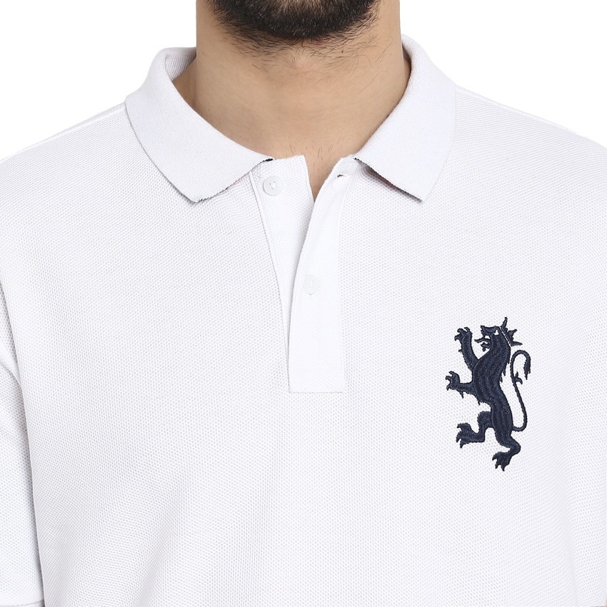 RED TAPE Embroidered Men Polo Neck White T Shirt